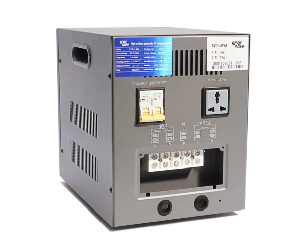 Regulador de Voltaje 220v 5000va 4500w Monofásico-2 Regulador de Voltaje Enersafe 5KVA (5000VA)